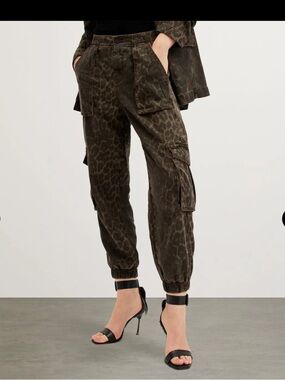 AllSaints Freya Leopard Cargo Joggers